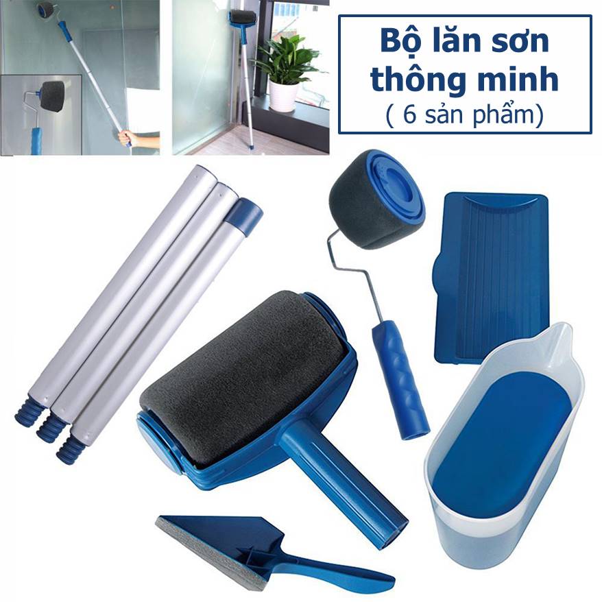 Cây lăn sơn,bộ lăn sơn thông minh,cây lăn sơn thông minh đa năng.bộ lăn sơn thông minh 5 chi tiết - dung tích con lăn chứa tới 700 ml dễ dàng sử dụng. bảo hành 1 đổi 1 bởi siêu thị hn
