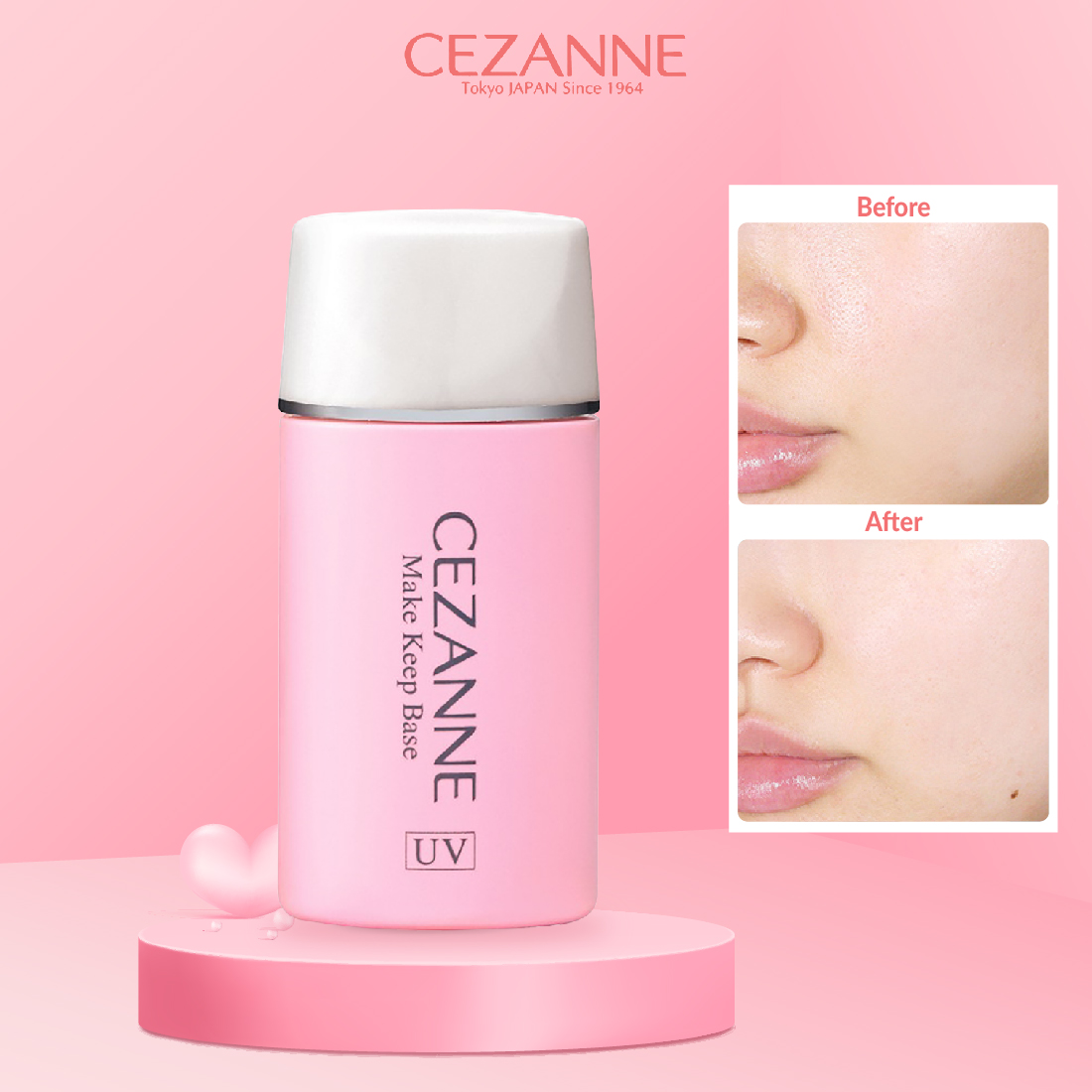Kem lót trang điểm Cezanne Make Keep Base Nhật Bản kiềm dầu nâng tone che lỗ chân lông 30ml