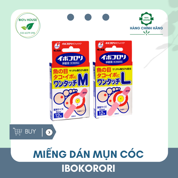 Miếng dán mụn cóc ibokorori 12 miếng