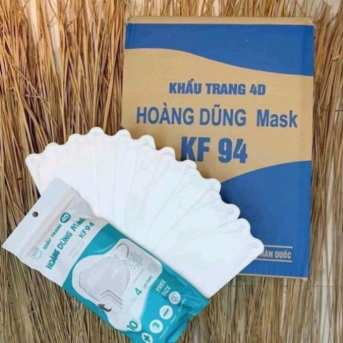 [Thùng 300 Cái] Khẩu Trang Kf94 Hoàng Dũng 4 Lớp Cao Cấp Kháng Khuẩn, Chống Bụi Mịn, Chống Nắng, Chống Tia Uv.Thiết Kế Thời Trang Hàng Công Ty