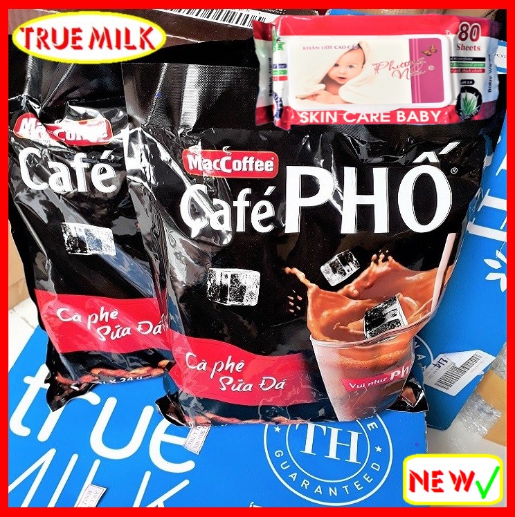 Cafe Phố 30gói x 24g (2 Túi - Tặng Khăn Ướt) - Ca Phê Phố - cafe sữa đá - MacCoffee - Cafe Phố 720g - cafe pho - ca phe pho - ca phe hoa tan - ca phe pha san - trueme truemilk truemenews pho30