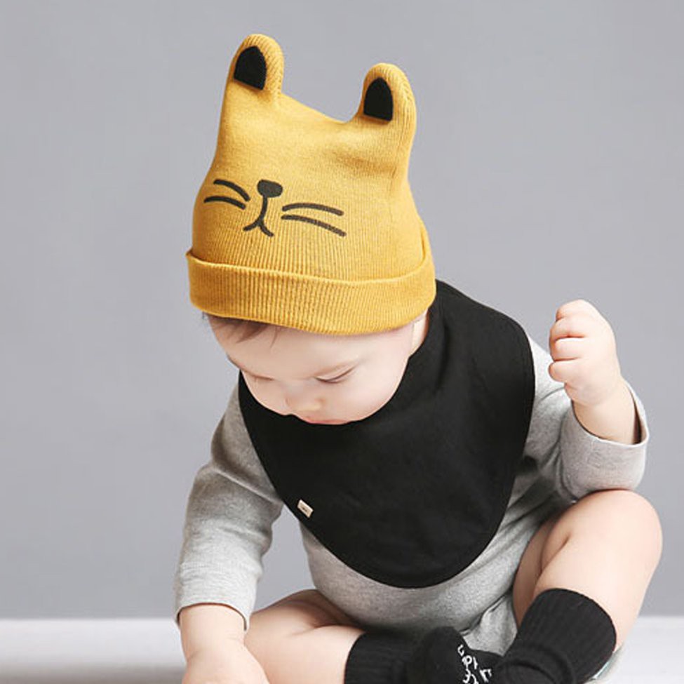 Mũ len mèo milk, nón len milk cho bé trai bé gái 0-24m