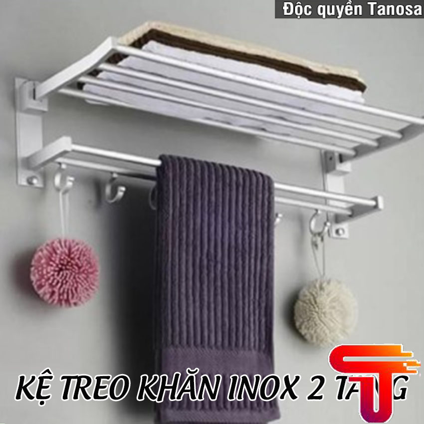 Kệ treo khăn phòng tắm gấp đứng Inox cao cấp TANASA