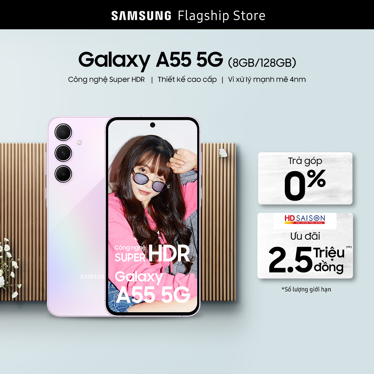 [SIÊU SALE 20H 9-12.10] Điện thoại Samsung Galaxy A55 5G