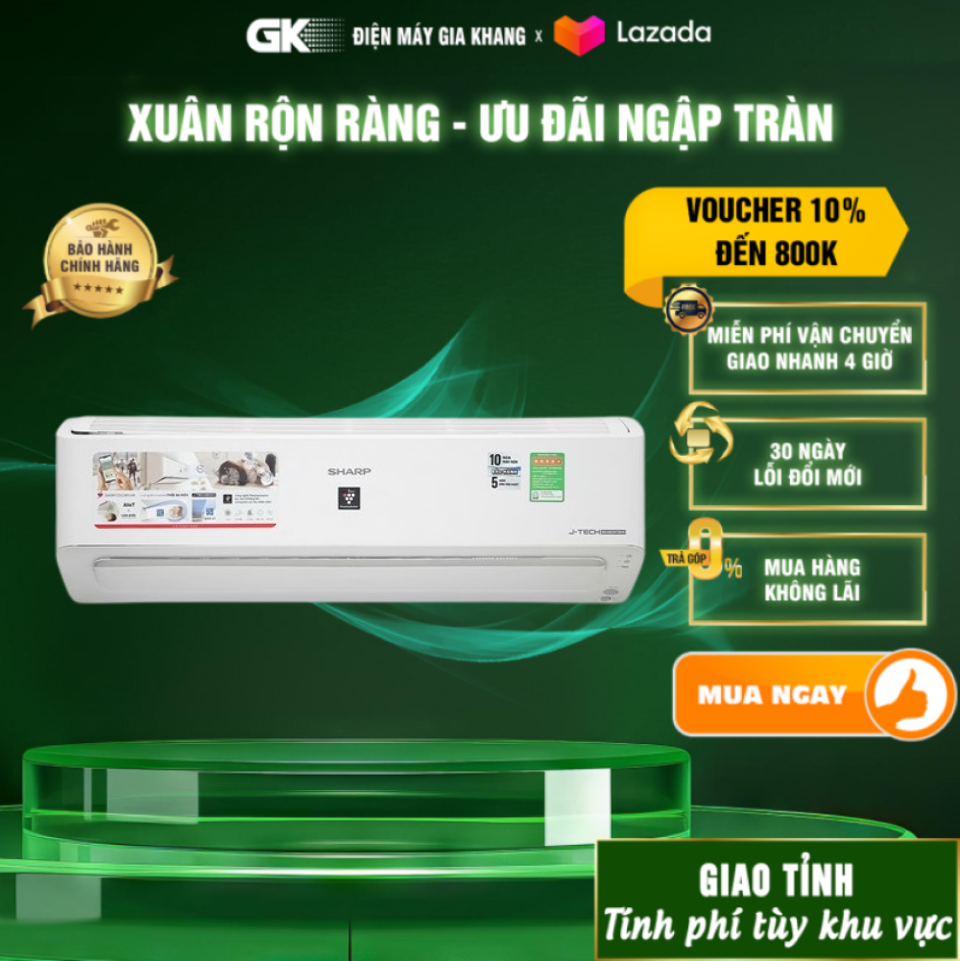 Máy lạnh sharp inverter 1 hp ah-xp10ymw mới 2021 - giao toàn quốc - freeship hcm