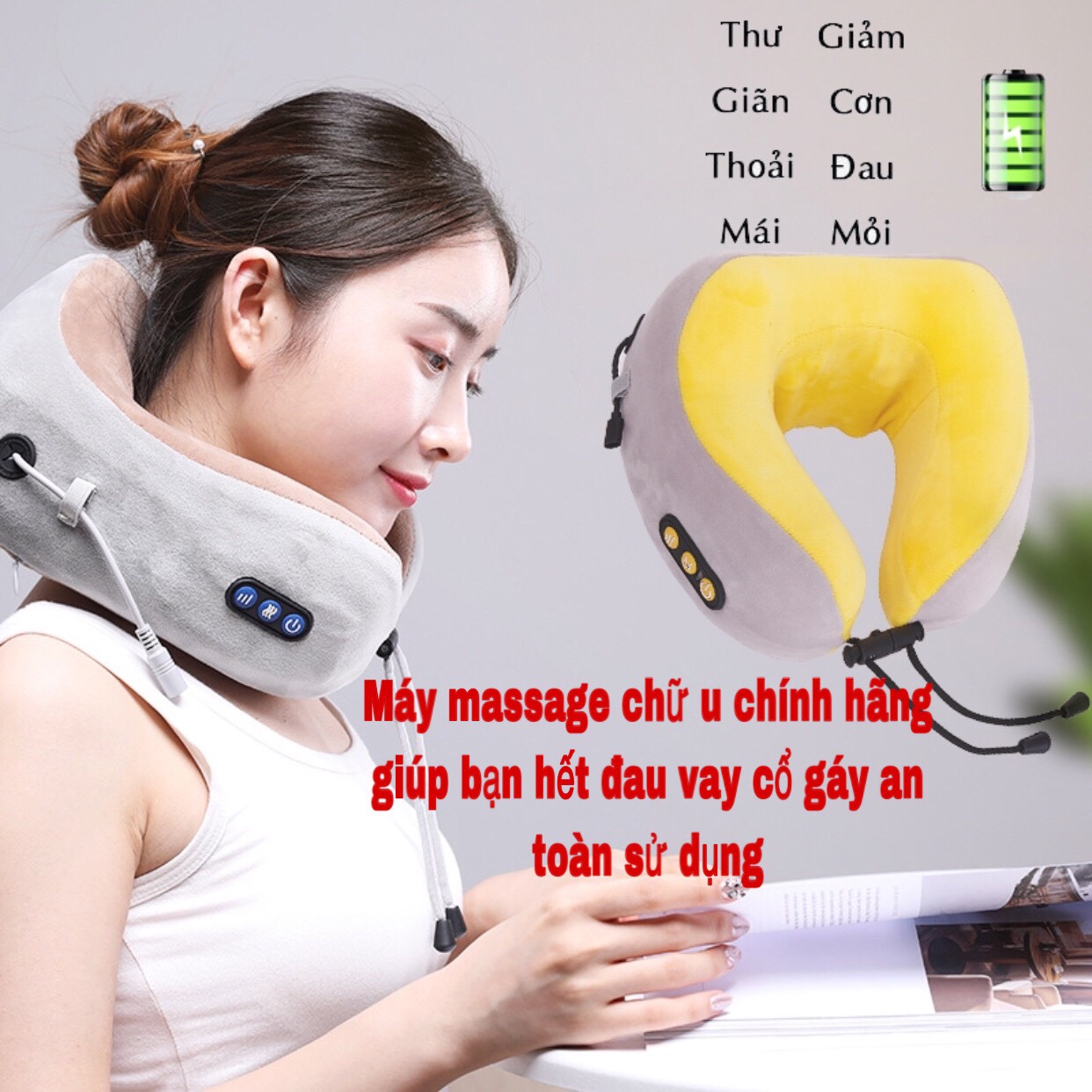 [HCM]GỐI MASSAGE CỔ CAO CẤP - ĐA NĂNG gối ngủ văn phòng gối mát xa gối massage trị liệu gối massage cổ cao cấp giảm đau nhức cổ vai gáy gối mát xa vòng cổ gối hình chữ u gối kê cổ gối mát xa cổ gối massa cổ loại tốt