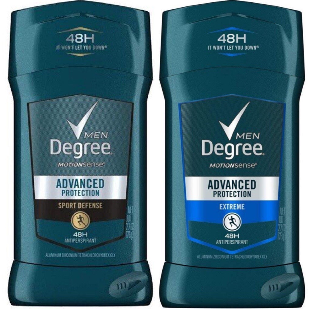 Lăn khử mùi nam dạng sáp Degree Men Advanced Protection Antiperspirant Deodorant Sport Defense/Extreme 76g (Mỹ)