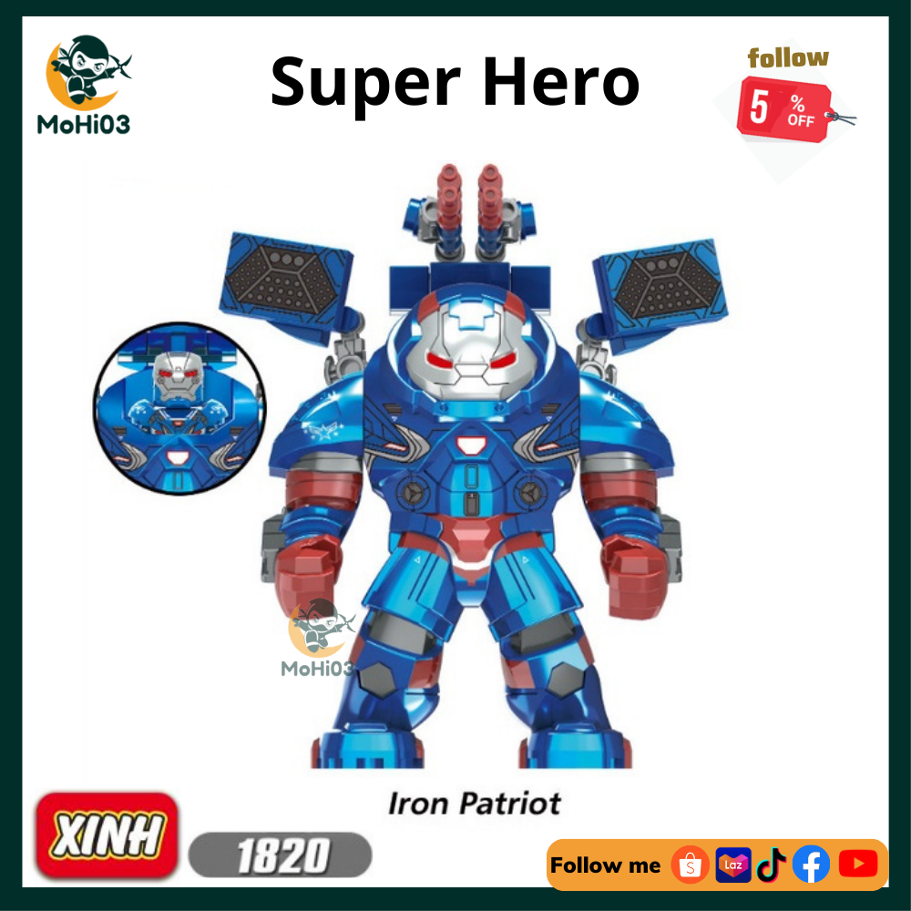 Mô hình Ironman Patriot HulkBuster đồ chơi lắp ráp Iron Man siêu anh hùng Marvel Super Hero XH1820 - MoHi03