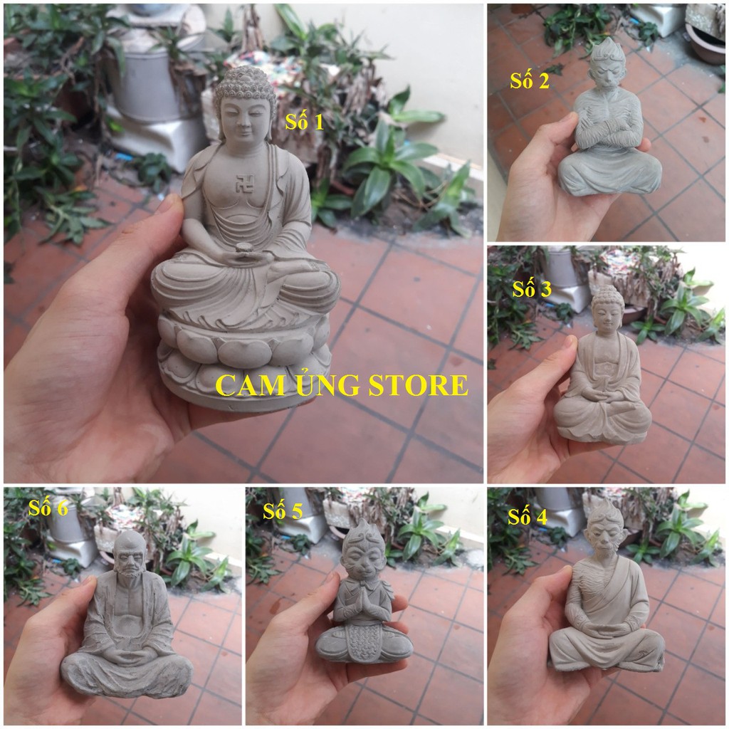 Tượng Phật, Tượng Khỉ Chất Liệu Xi Măng Trang Trí Bể Cá, Tiểu Cảnh, Bonsai- Tượng Bán Cạn Thủy Sinh