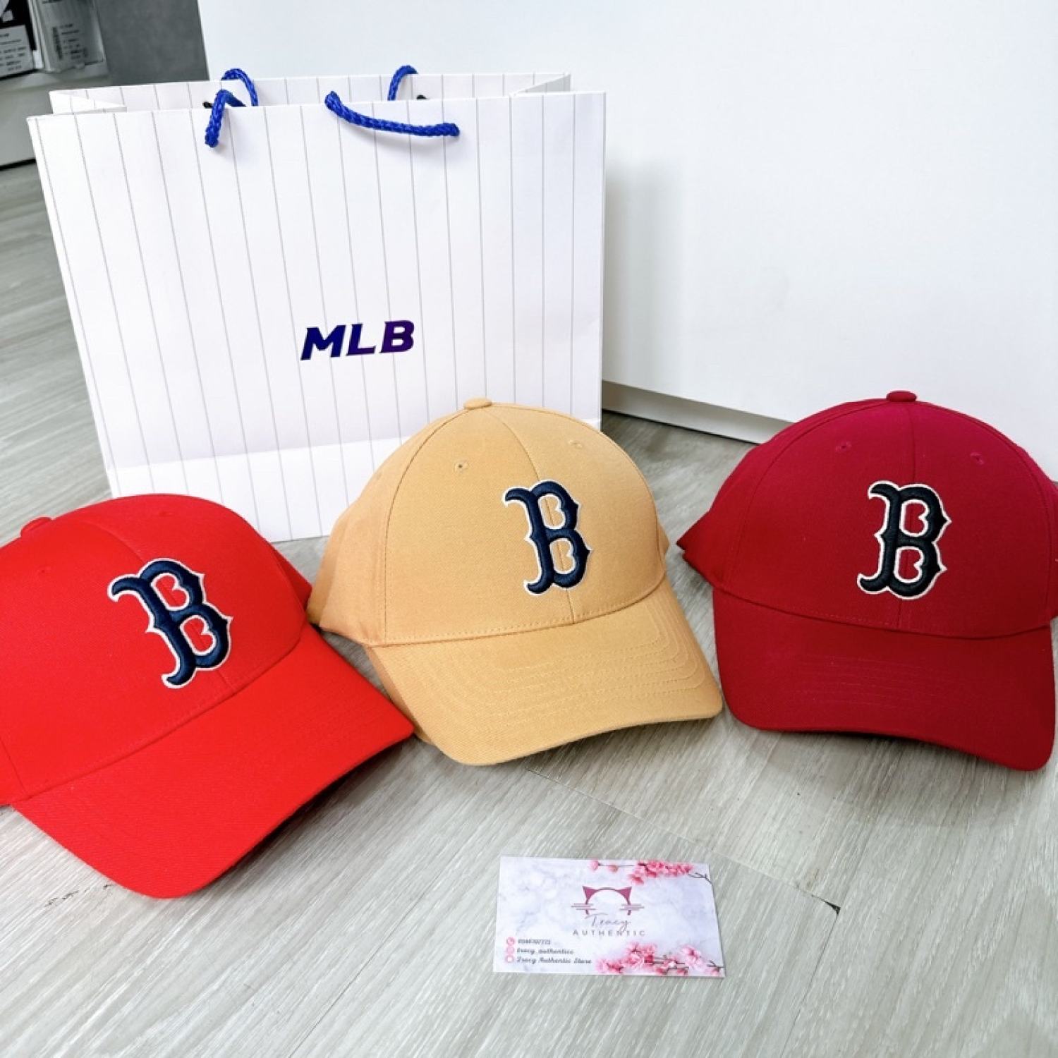 Nón MLB Denim Dia monogram Bucket Hat Boston Red sox  Xịn Authentic