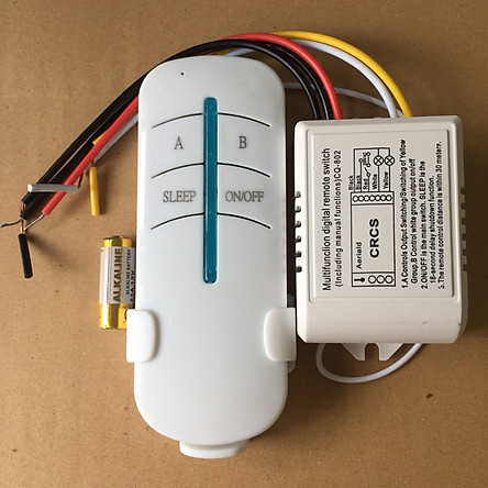 Bộ điều khiển thiết bị điện từ xa 2 kênh 220VAC, Công tắc điều khiển từ xa RF 2 cổng (2 kênh), 2 Chế Độ Có Kèm Đế Gắn Remote Và Pin 12V 23A Tầm Xa 20mThiết Bị Thông Minh An Toàn- Hàng Chính Hãng, Bảo Hành 12 tháng.