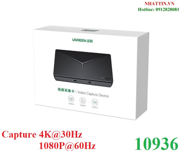 Thiết bị ghi hình livestream capture hdmi 4k 60hz ugreen 10936 cao cấp
