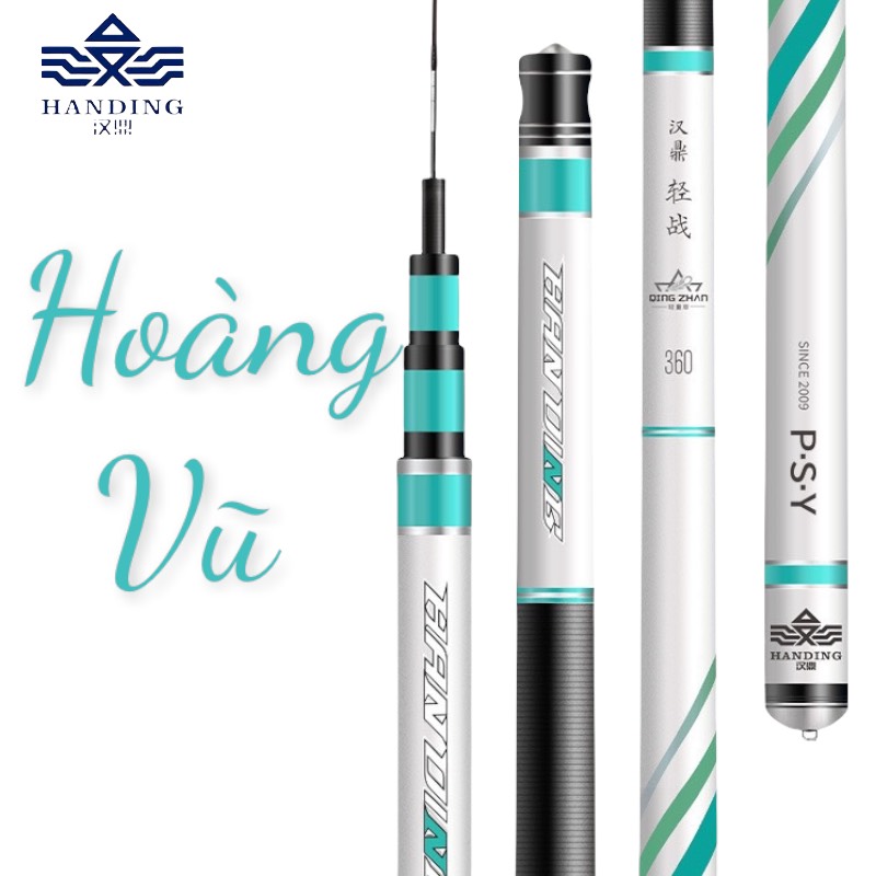 Cần câu đài handing hoàng vũ bạch mã , có vòng chống nổ , siêu nhẹ siêu nẩy , cacbon 8 lớp toray