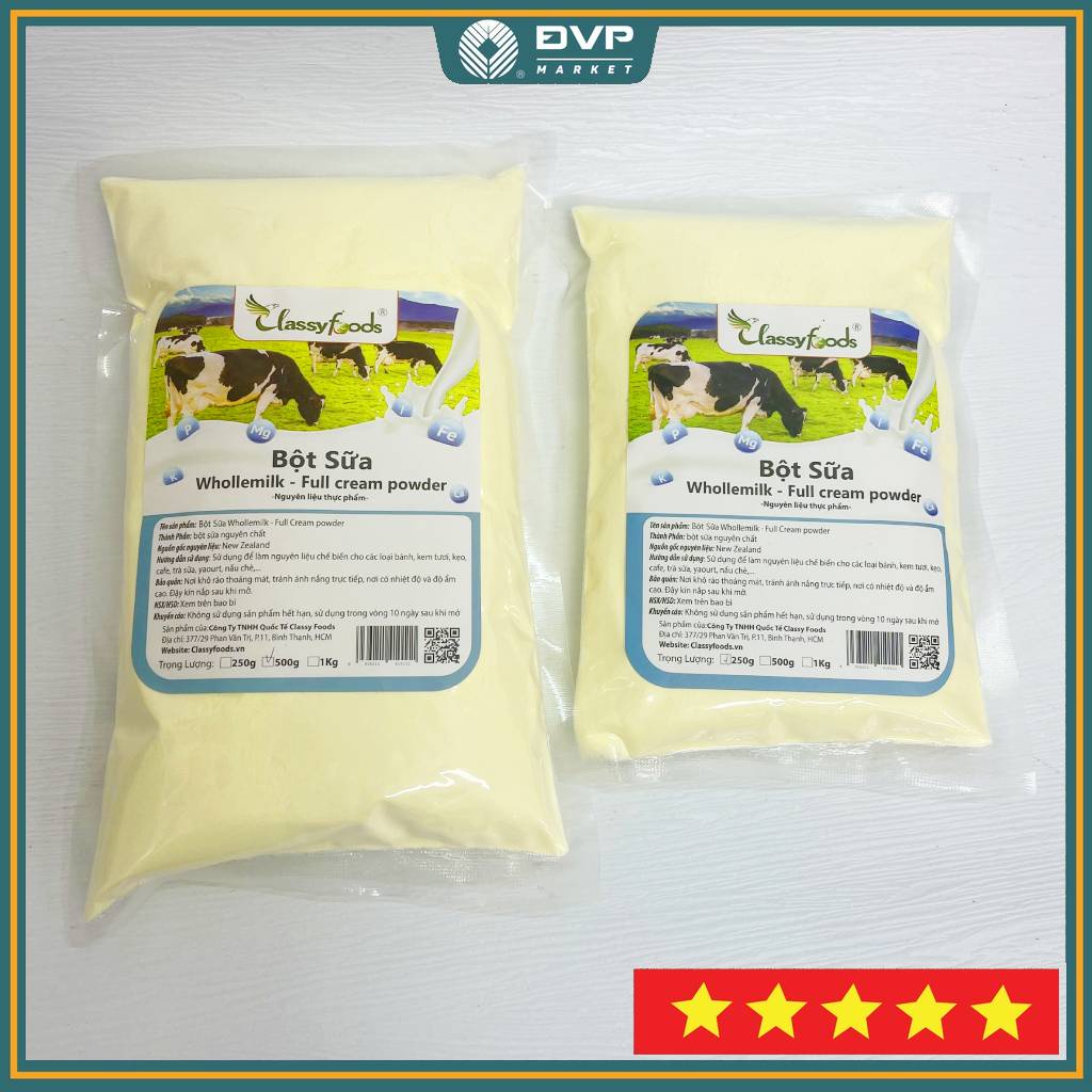 Bột sữa nguyên kem Whollemilk 500g