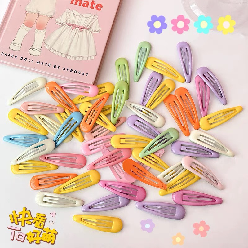 [25-29/5 Voucher 10%] Set 10 Kẹp tóc nữ hàn quốc nhiều màu trơn ngọt ngào dễ thương cute dành cho tóc mái tạo kiểu KC32 JOLY