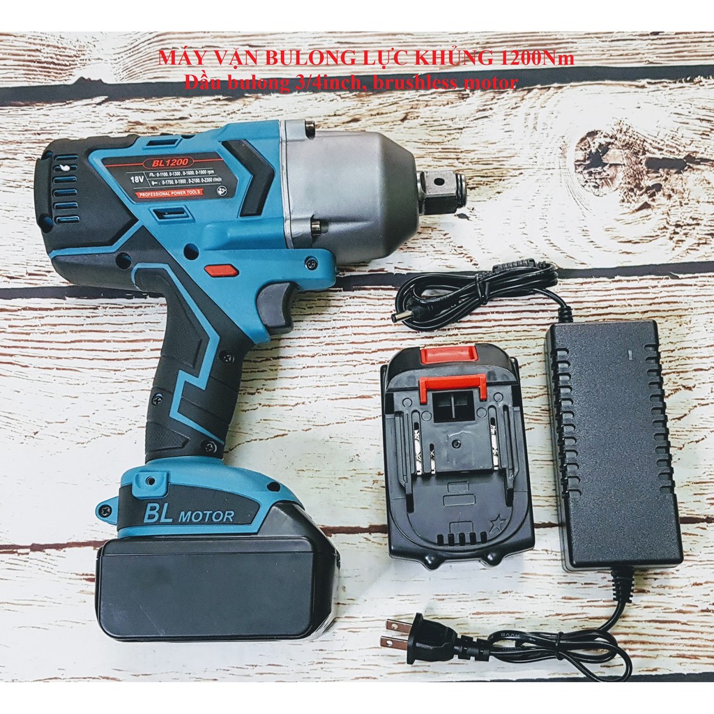 SV Máy vặn bulong moment xoắn lớn 1200Nm dùng pin 18V - 21V không chổi than