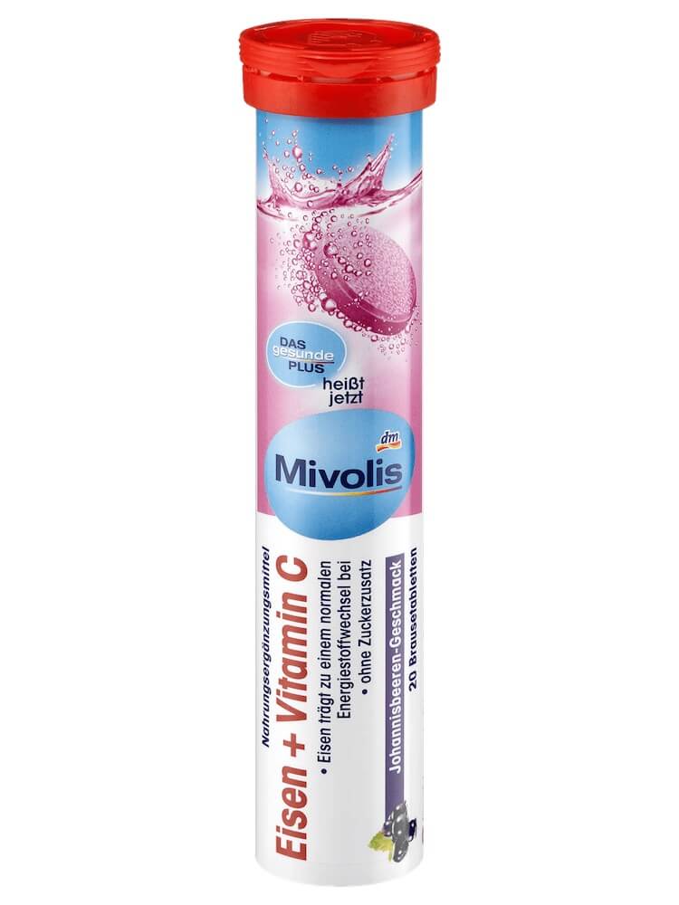 [HCM]Viên Sủi Mivolis Bổ Sung Sắt + Vitamin C- Nội địa Đức Tuýp 20 Viên