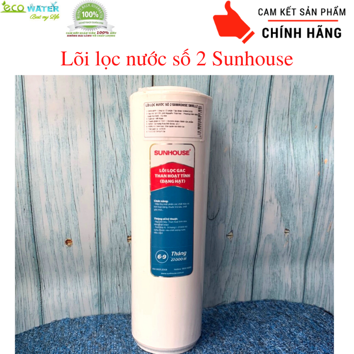Lõi lọc nước số 2 Sunhouse - tặng kèm tay vặn cốc - Eco2sh001