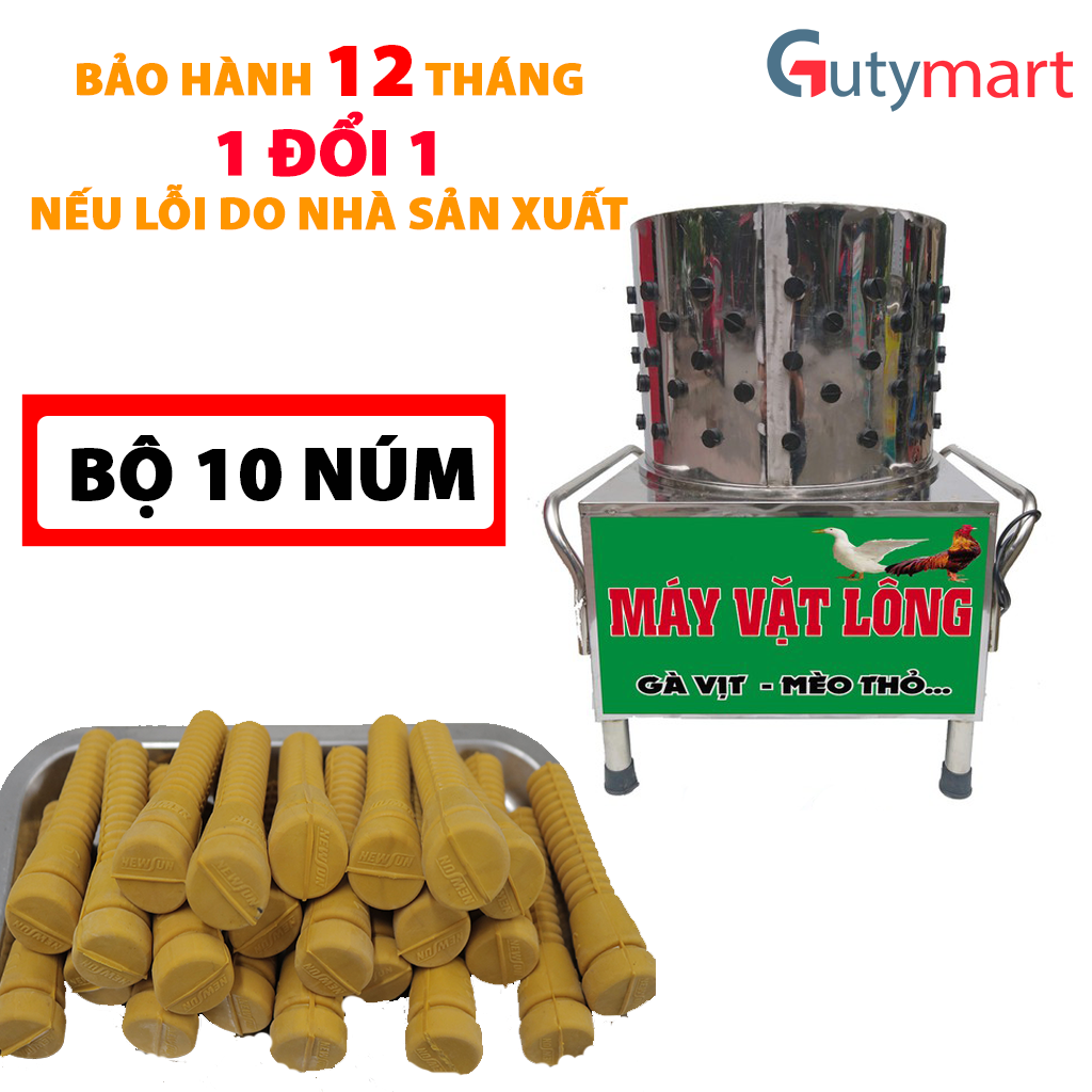 [Giá sỉ] Bộ 10 Núm cao su máy vặt lông gà, lông vịt - Dụng cụ vặt lông gà, vịt - Cây núm nút mút cao su vặt nhổ đánh lông gà, vịt, chó, mèo, thỏ, ngan, ngỗng - Hàng chính hãng, đảm bảo chất lượng cao - Guty Mart