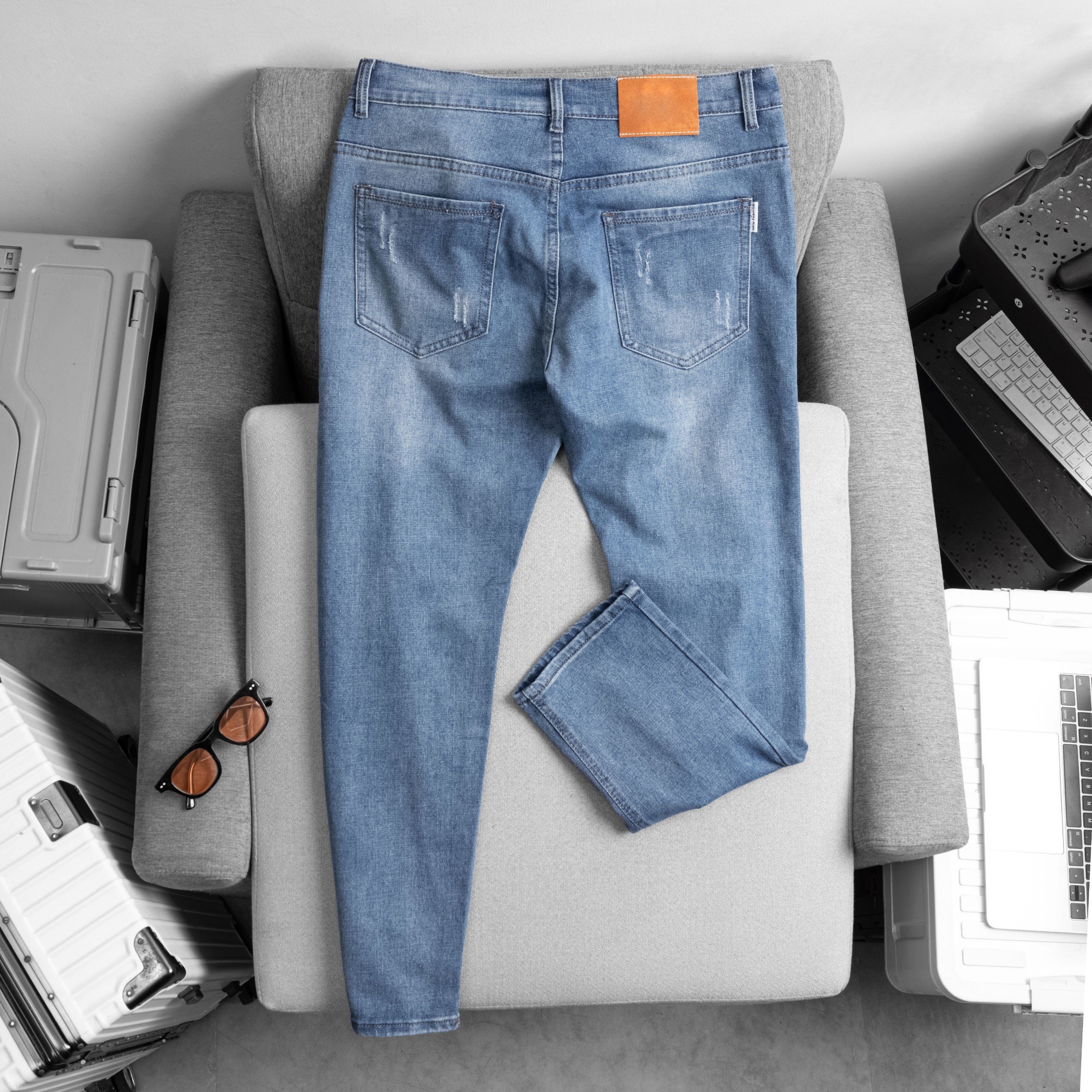 Quần Jeans nam quần bò nam co giãn tốt KGN05 nút gài khoá kéo chuẩn men hàng mới hình thật