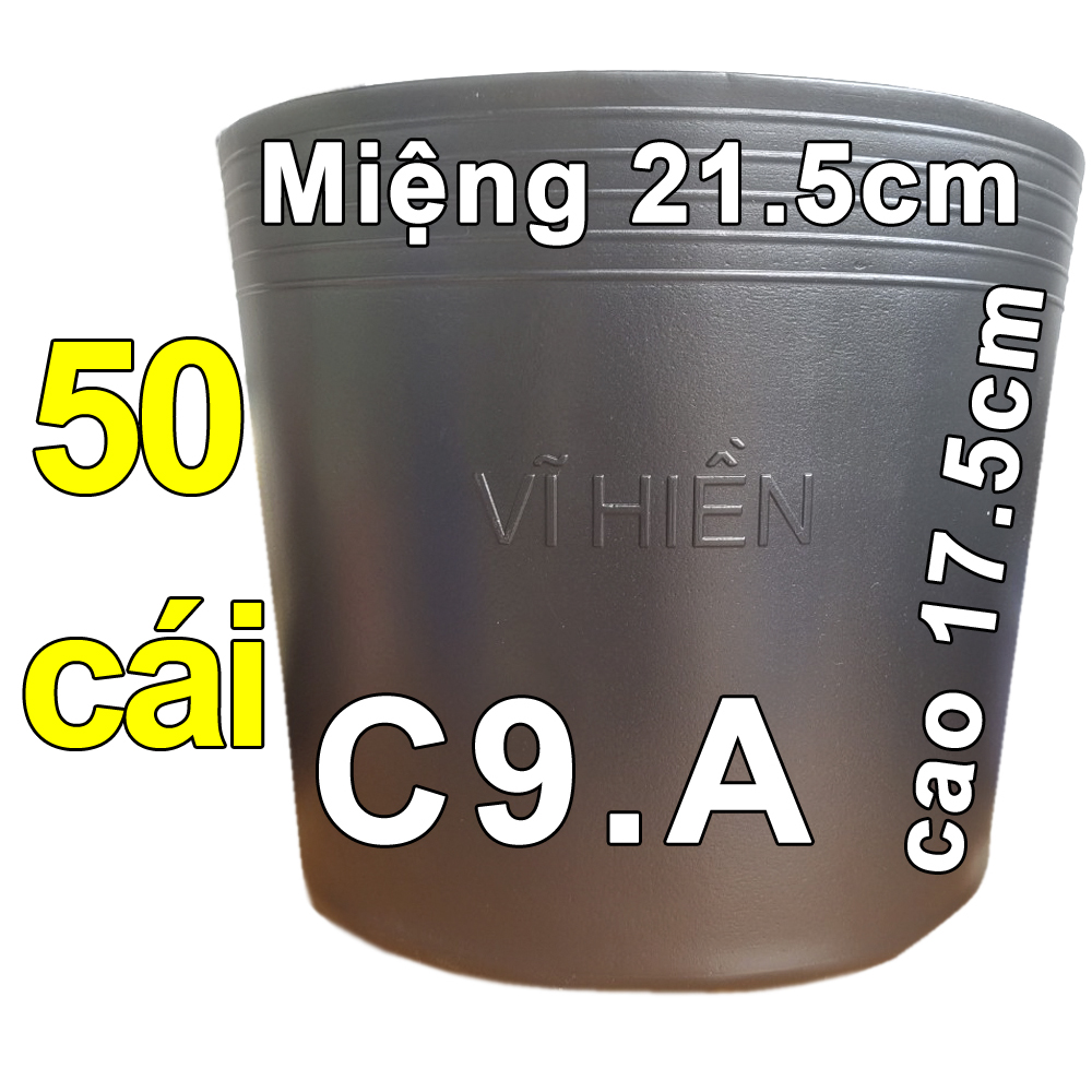 50 chậu nhựa c9a vĩ hiền miệng.cao 21.5x17.5cm trồng cây ăn trái và hoa siêu bền-77120