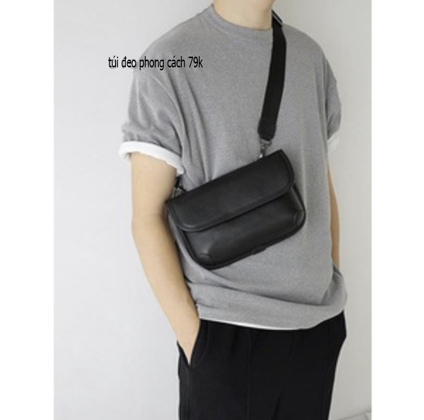 Túi đeo chéo nam nữ da mềm, Túi da Unisex đeo chéo cao cấp giữ phom xu hướng trẻ trung
