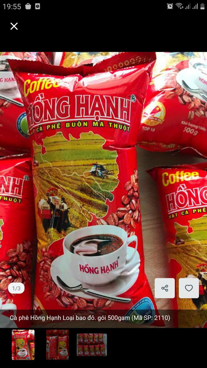 CÀ PHÊ HỒNG HẠNH MÀU ĐỎ GÓI 500G