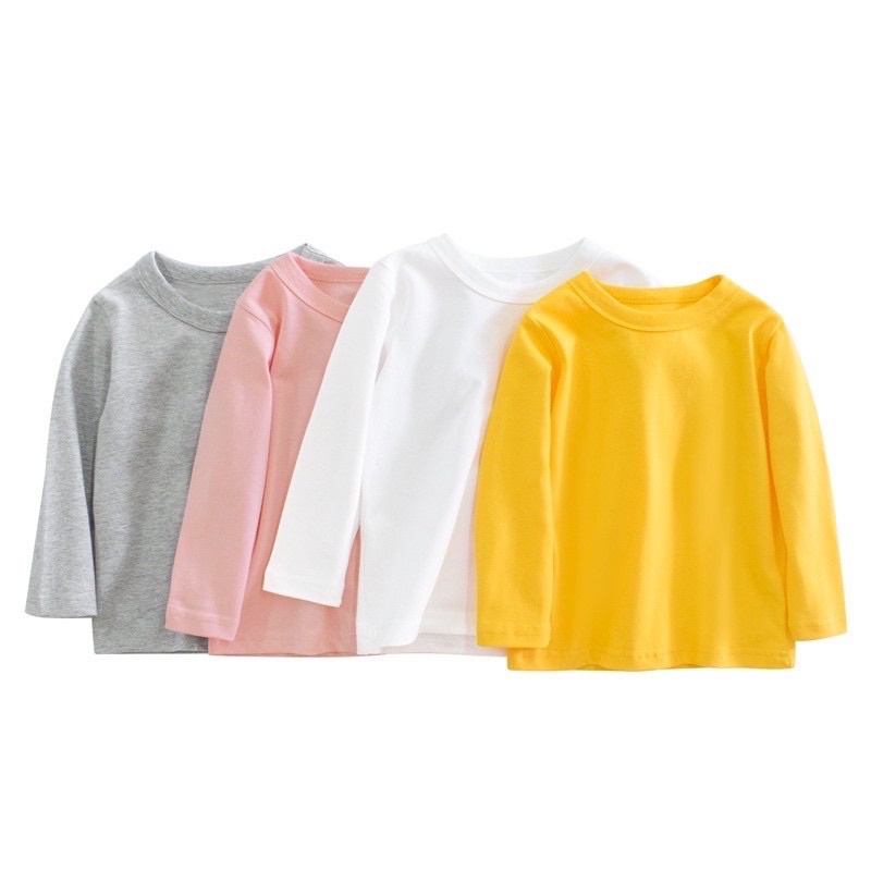 Áo thun cotton dài tay bé trai/bé gái từ 10-30kg❤️áo thu đông cho bé chất cotton co giãn 4 chiều siêu mềm mịn