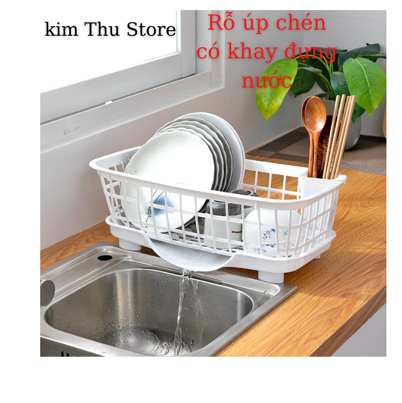 Rỗ úp chén , đĩa có khay đựng và thoát nước vô cùng tiện lợi