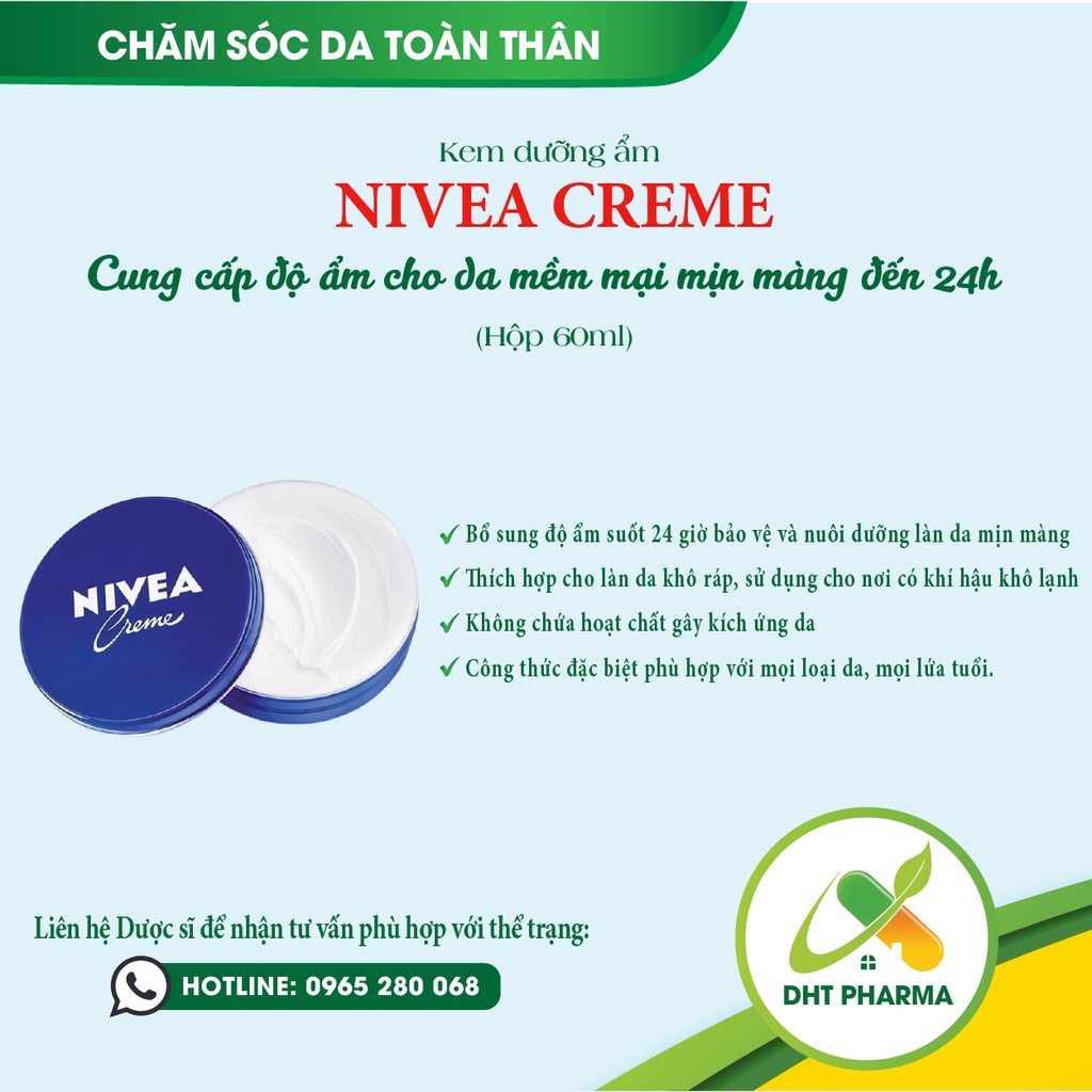 Kem dưỡng ẩm Nivea Creme giúp da mềm mại, mịn màng