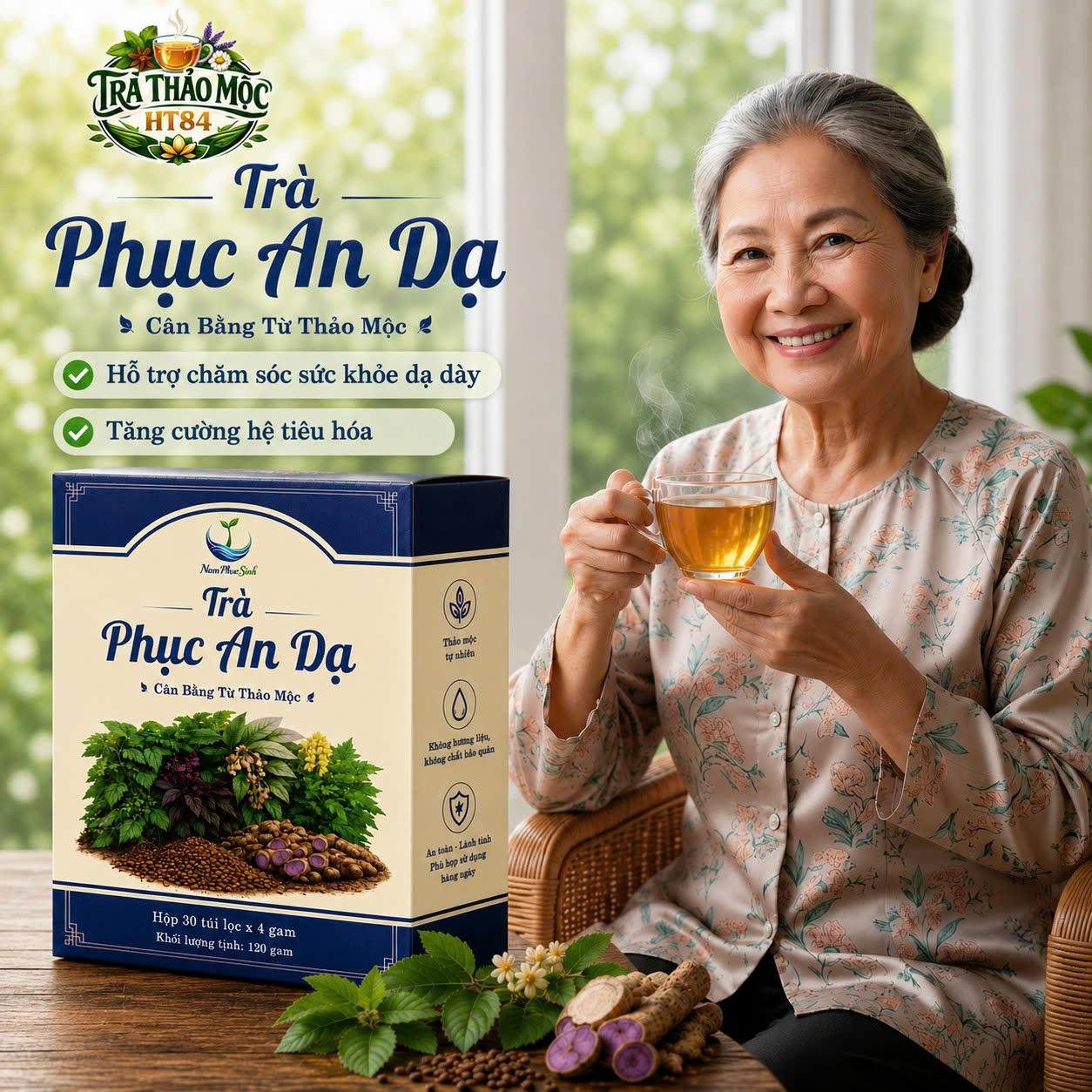 TRÀ PHỤC AN DẠ - NAM PHỤC SINH ( BỔ PHẾ, TIÊU ĐÀM )