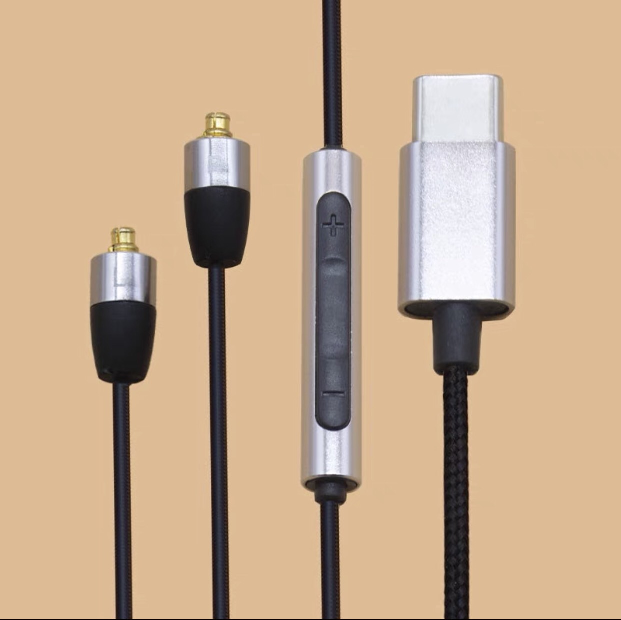 Dây tai nghe mmcx có mic bọc dù chân type c