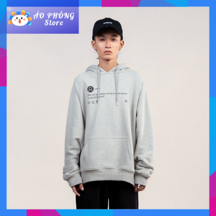 ÁO KHOÁC HOODIE NAM NỮ CHẤT NỈ DÀY PHOM FROM RỘNG CHỐNG LẠNH NẮNG, NÓNG ĐÔNG HÈ UNISEX SADBOIZ Sadtagram Black & Gray SIÊU HOT TREND 2022 - Aophongstore