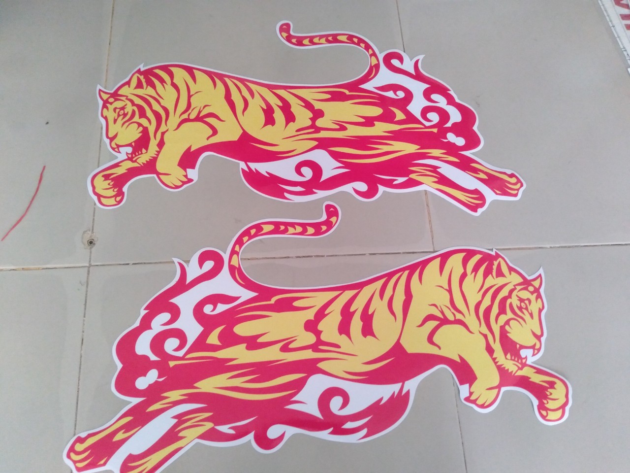Tem hổ vồ, tem dán trang trí xe tải, tem dán decal