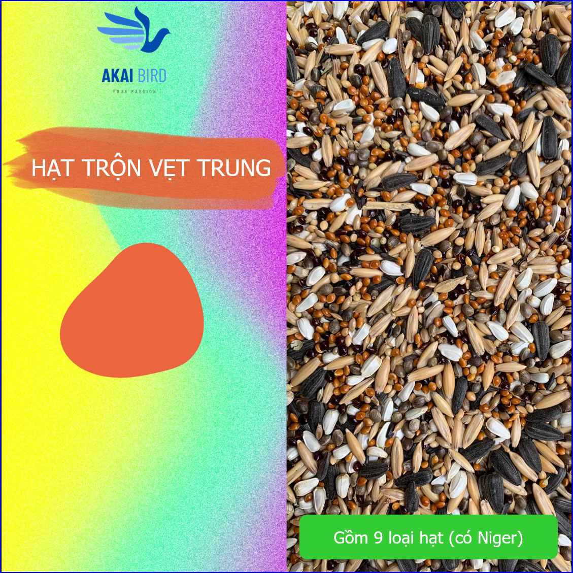 Hạt trộn vẹt trung, hạt mix cho lb, sun, monk, cock, gc...từ 9 loại hạt