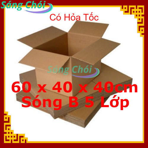 [60 x 40 x 40cm] 5 Hộp Giấy Carton Đóng Gói Hàng Cao Cấp Siêu Dày Sóng B 5 Lớp Thùng Giấy Gói Hàng -