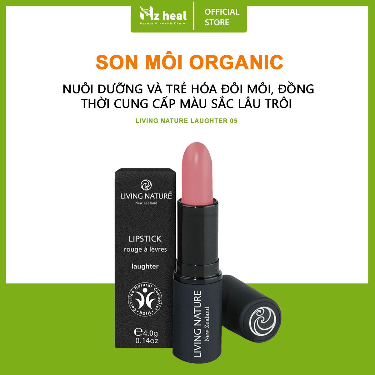Son Môi Organic Màu Hồng Đào Living Nature Lipstick Laughter 05