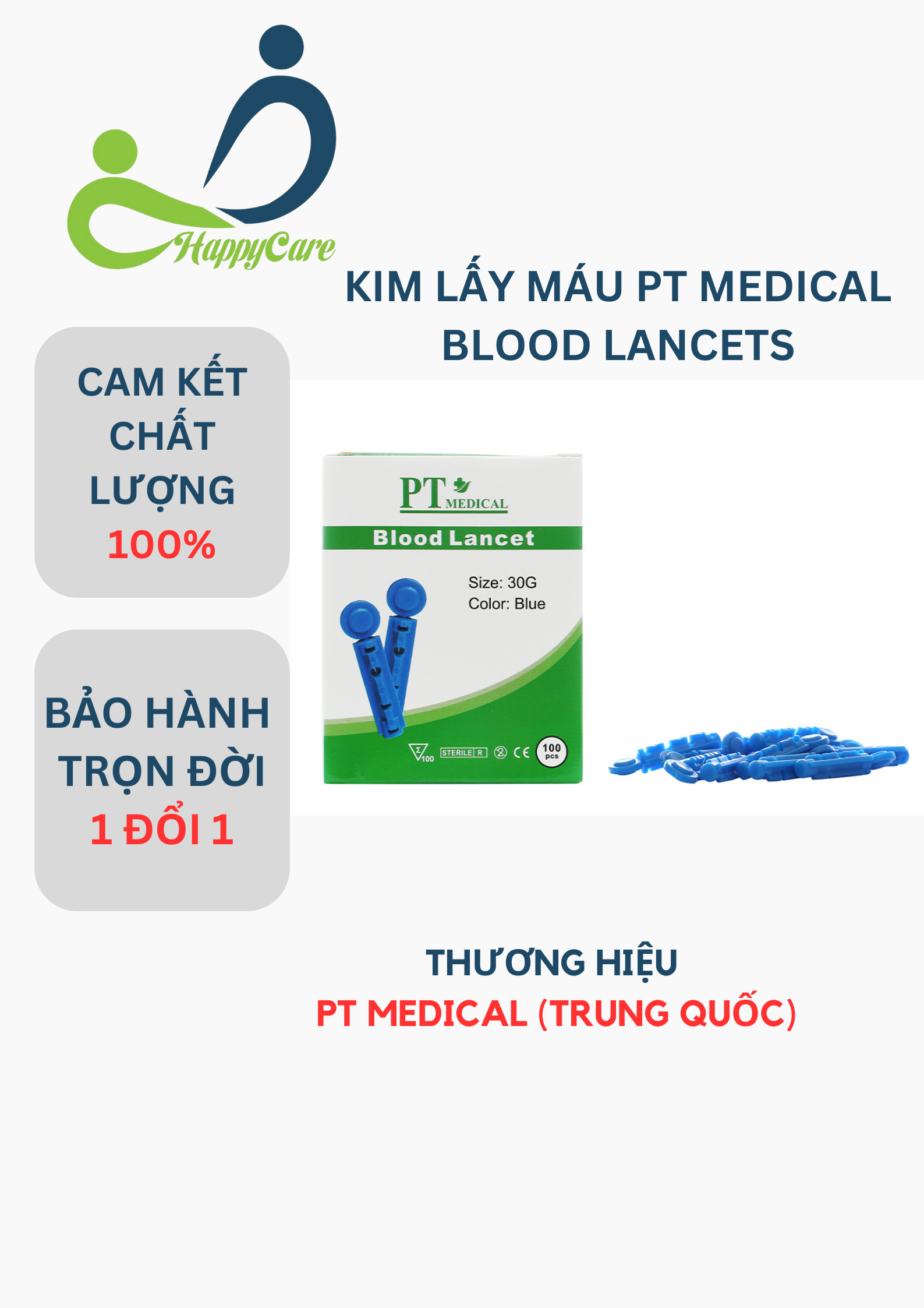 Kim lấy máu PT Medical Blood Lancets