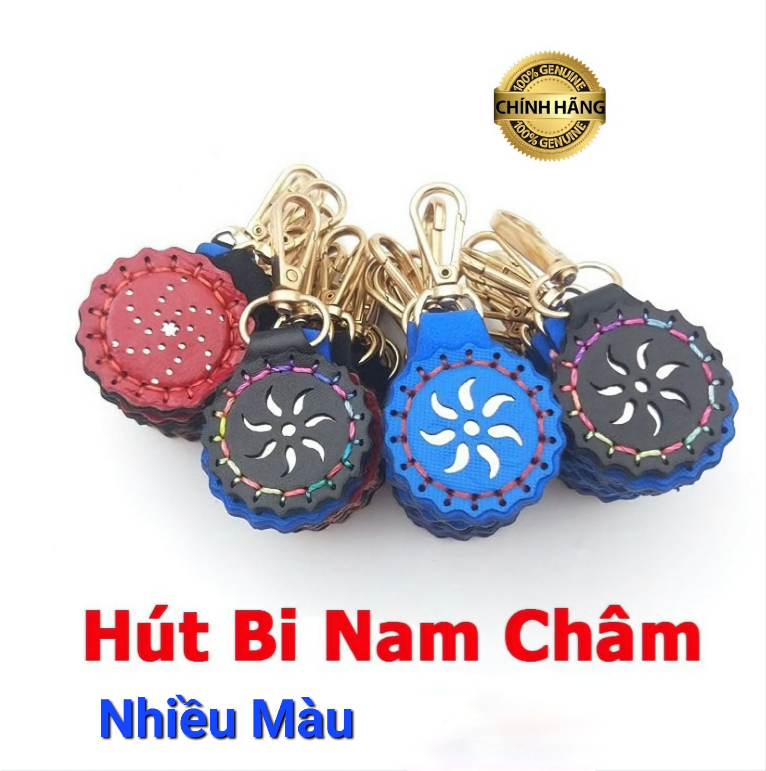 Móc khóa nam châm - móc khóa hít bi nam châm nhiều màu