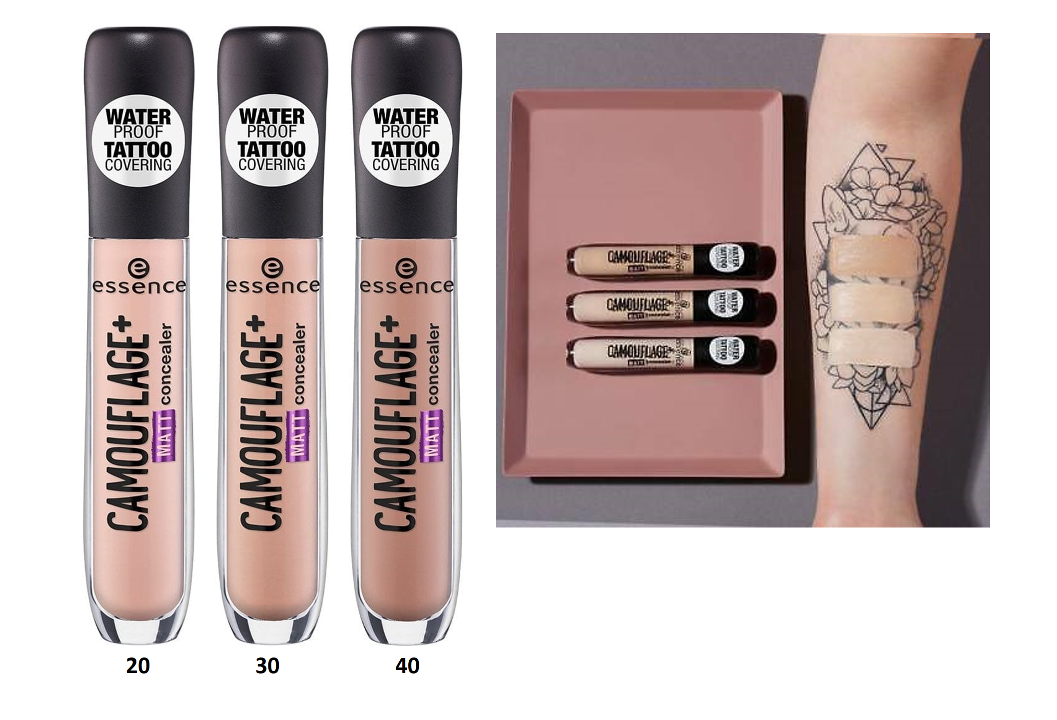 Kem che khuyết điểm che hình xăm Đức Essence Camouflage + Matt Concealer 5ml
