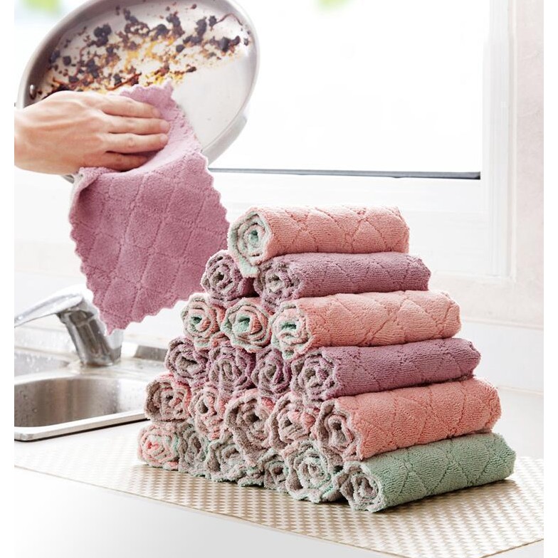 Bộ 3 Khăn lau đa năng nhà bếp, chén dĩa, dụng cụ thiết bị tiện ích