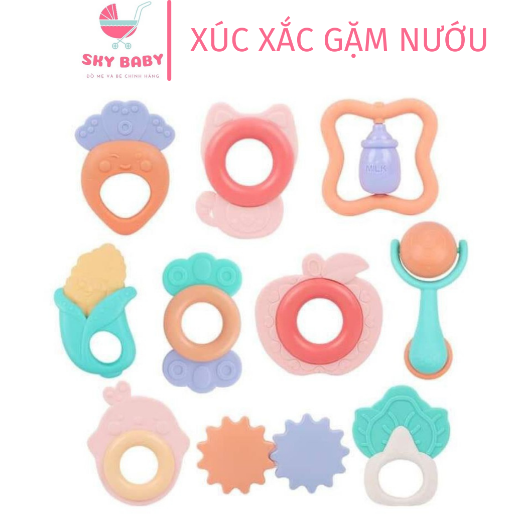 Đồ chơi xúc xắc gặm nướu silicon mềm mại an toàn giúp bé phát triển toàn diện