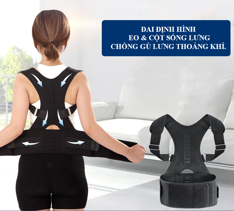 Đai định hình giảm eo & hỗ trợ cột sống lưng maric- hỗ trợ cải thiện thoái hóa, thoát vị, bảo vệ cột sống, chống gù lưng.