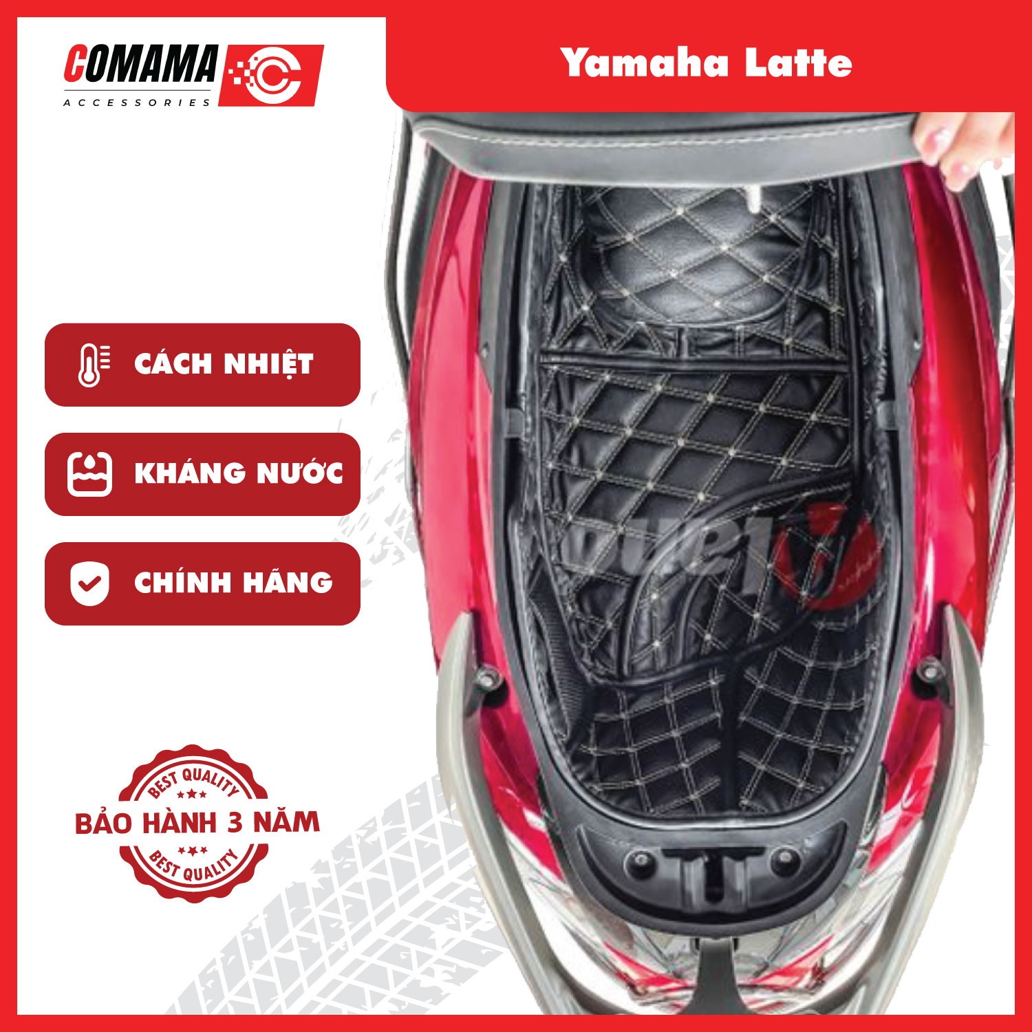 Lót cốp da 5d, đệm lót cốp comama xe yamaha latte 2019-2024 chống sốc, cách nhiệt, bảo hành 3 năm