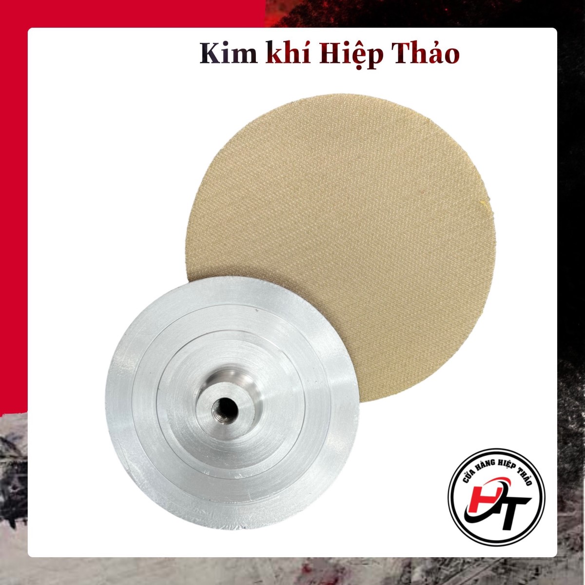 Đế dán chà nhám nhôm đĩa nhôm 100mm 125mm de-nhom