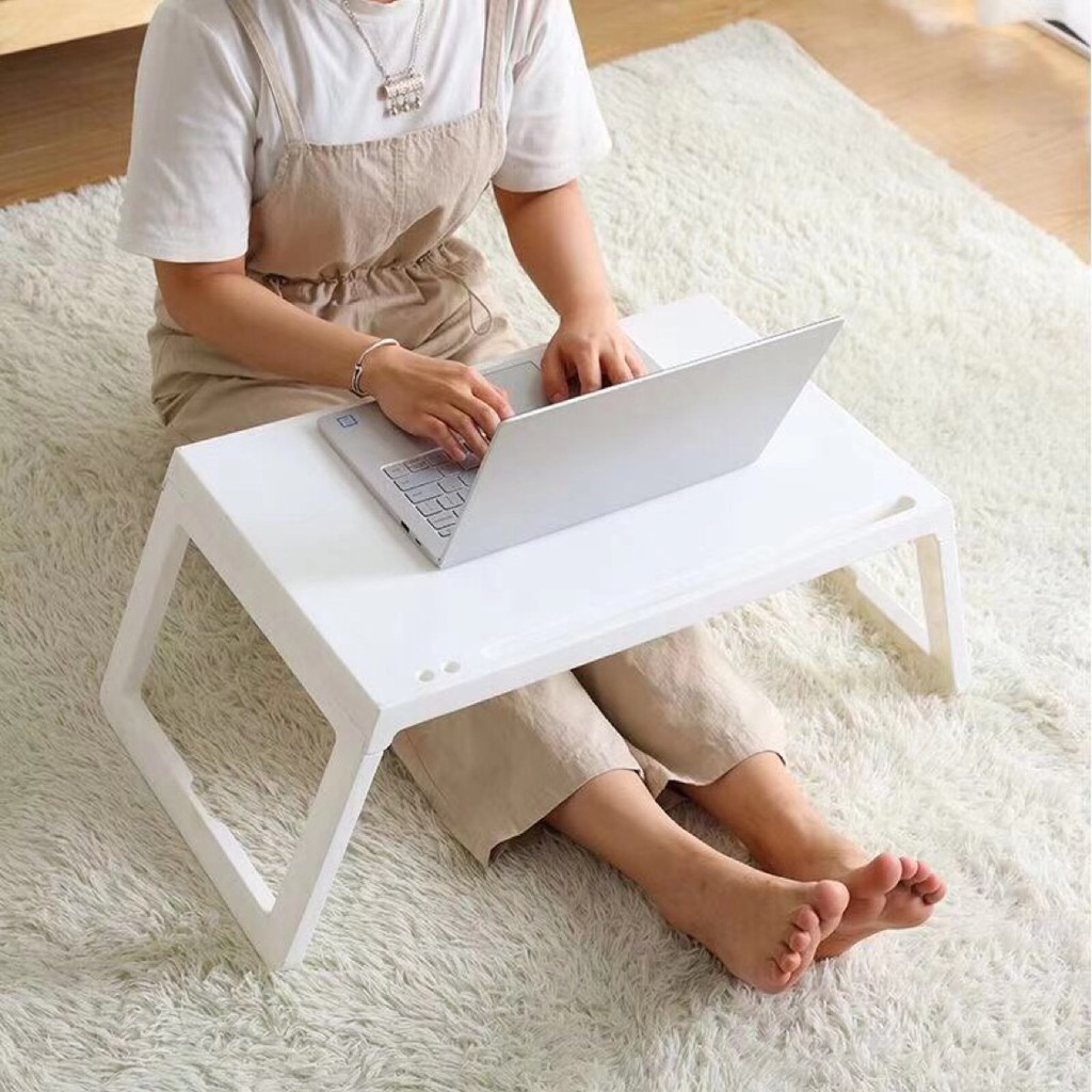Bàn học nhựa gấp gọn có khe cắm Ipad, bút viết, bàn học làm việc thông minh Việt Nhật
