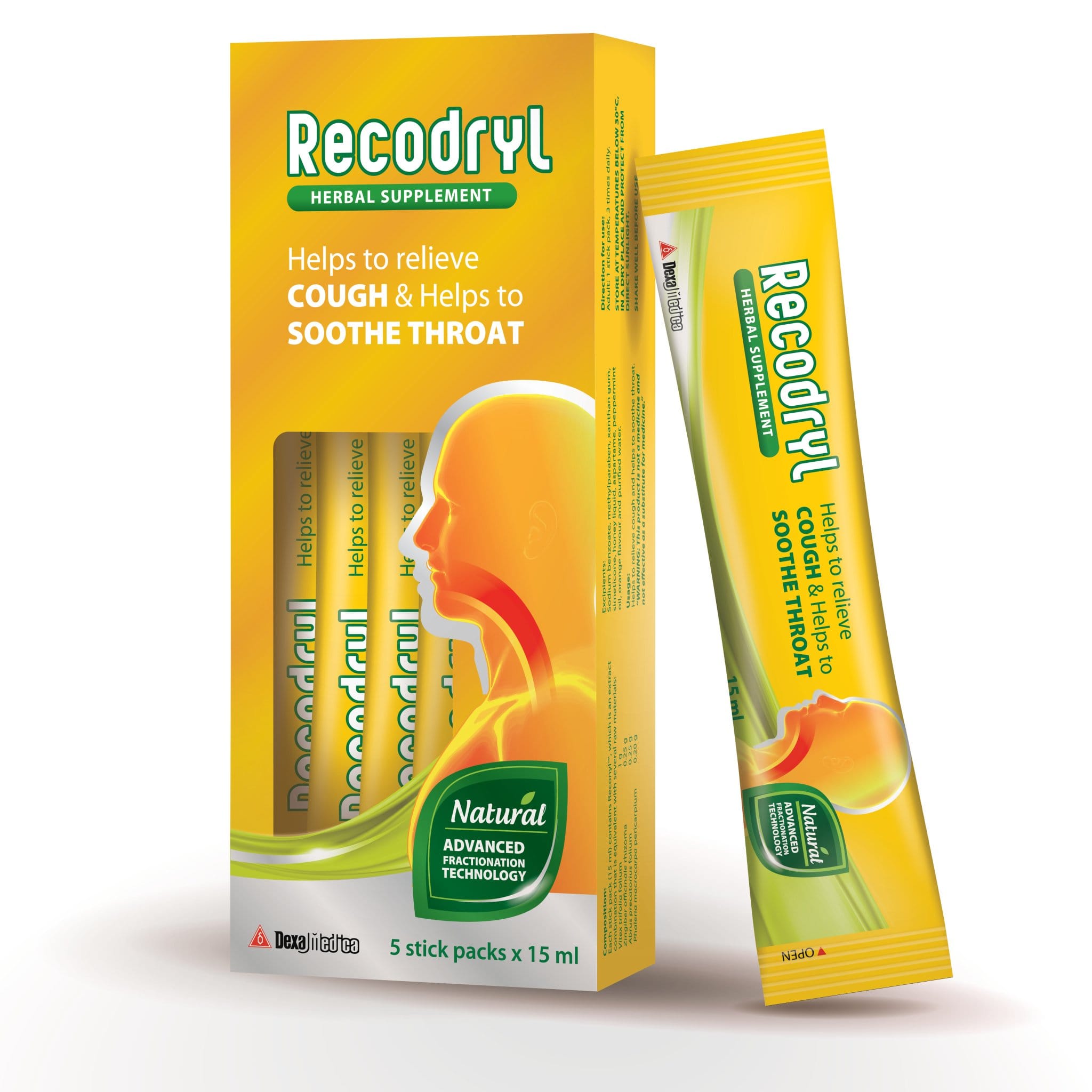 Recodryl - siro ho thảo dược - giảm ho - làm dịu cổ họng - giảm kích ứng đường hô hấp
