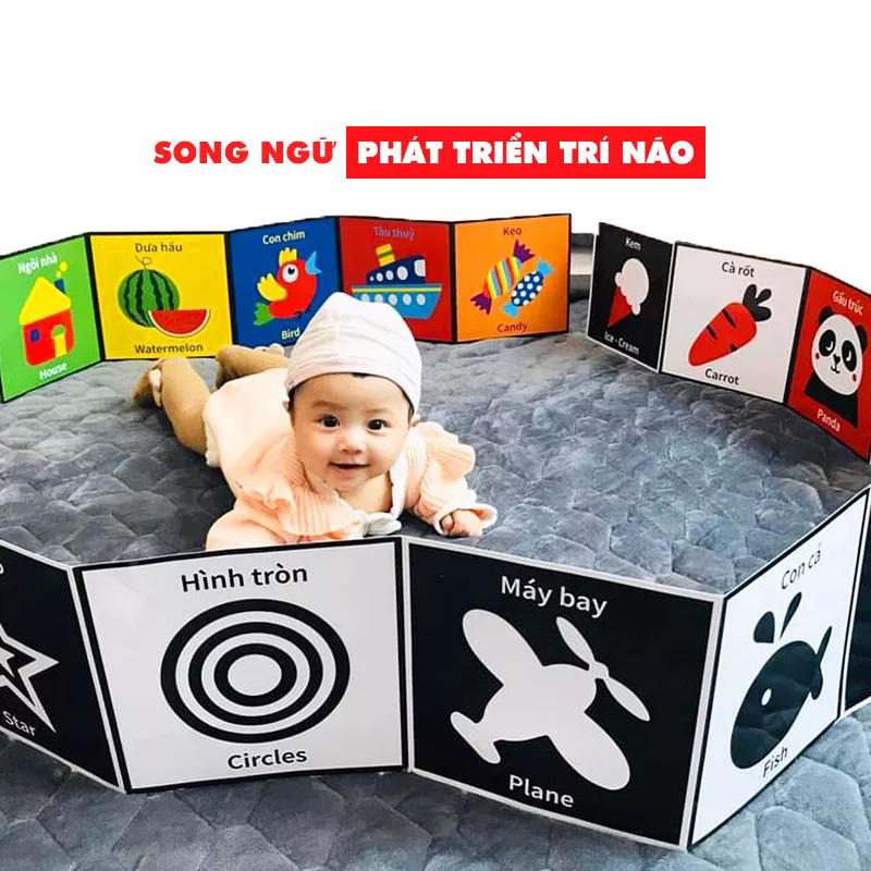 Trọn bộ thẻ kích thích thị giác cho bé từ 0- 3 tuổi - tranh kích thích thị giác cho trẻ sơ sinh