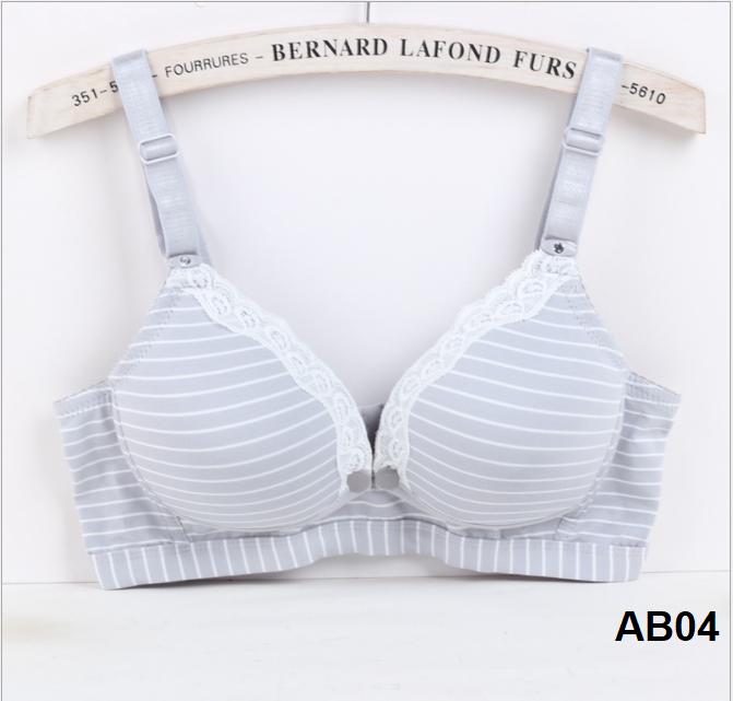Áo lót bầu và sau sinh cho con bú cotton kẻ AB04