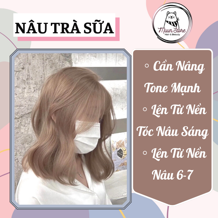 Thuốc nhuộm tóc màu nâu trà sữa